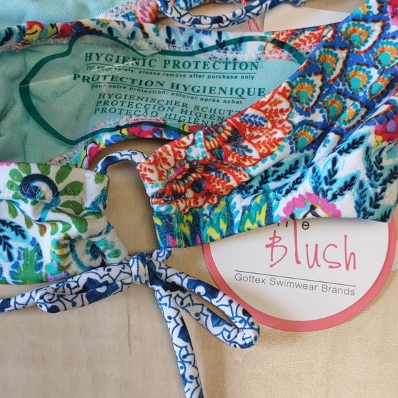 Profile Blush by Gottex Peacock Side Circle Tie Swim Bikini Bottom XS 6 - Picture 8 of 11